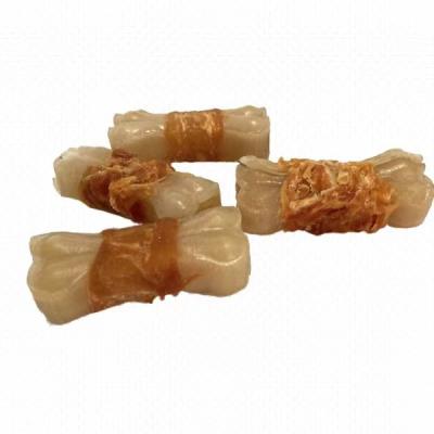 China Skin & Coat health beefhide pressed bones rawhide pressed wrapped with chicken meats mini rawhide pressed bones for sale