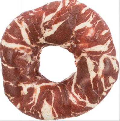 China Skin & Ring Shape Coat Health , Rawhide Chew For All Dogs Dog Chewing Donuts With Beef Wrapped for sale