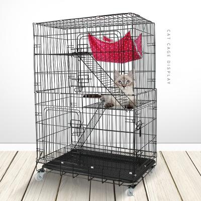 China Large Cat Cage Enclosures Stocked With Exercise Place DIY Cat Playpen Detachable Metal Wire Crate Indoor Balcony Establishments Large for sale