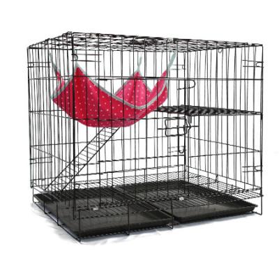 China 2 Tier Cat Cage Indoor Detachable Metal Wire Kitten Cage DIY Cat Kennel Enclosures Pet Stored with Door for Kitten Small Animals Black for sale