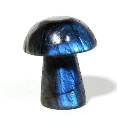 China Europe Healing Crystal Real Labradorite Mushroom Crystal Hand Carved for sale