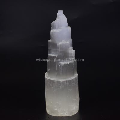 China Wholesale Hand Carved Selenite Crystal Lamp Rock Stone From Europe for sale