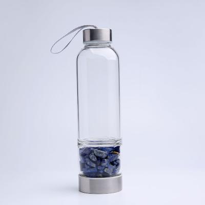 China Viable Crystal Glass Drinking Bottle Gems Water Bottle Infuser Crystal for sale