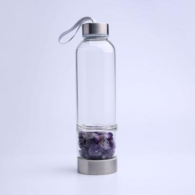 China Viable Gems Crystal Water Bottle Natural Quartz Gemstone Bottle for sale