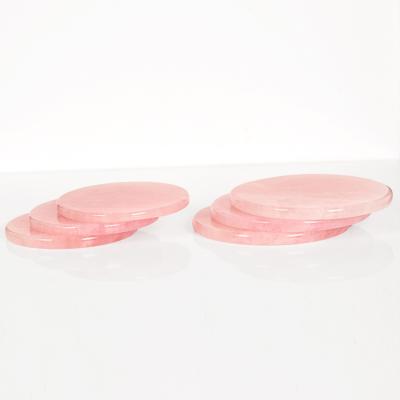 China Viable Quartz Crystal Coaster With Gold Trims from Crystal Gem Stone Beverage Coasters Pink for sale