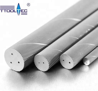 China End Mills Tungsten Carbide Rods With Double Helical Holes 30(R), Cemented Carbide Rod With Two Helix Holes for sale