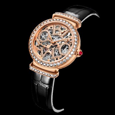 China Luminous Hands Wholesale Fashion Luxury Female Automatic Skeleton Wrist Supplier Manufacturer Tourbillion Mechanical Watches for sale