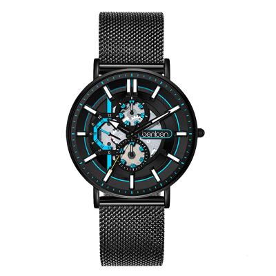 China Wholesale Fashion Display Stainless Steel Men Quartz Luxury Waterproof Luminous Black Analog Wristwatches Water Resistant for sale