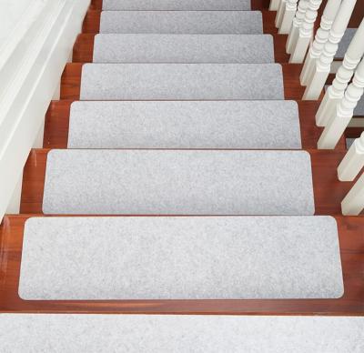 China Washable Custom Stair Felt Stair Tread Non Slip Self Adhesive Non Adhesive Carpet Household Solid Wood Mat for sale