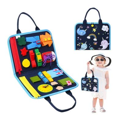 China Eco-friendly Material Customized Montessori Toy Baby Busy Board Printed Early Education Baby Learning Board for sale