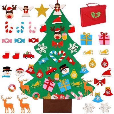 China Christamas Home Decoration Kids Christmas Tree DIY Felt Christmas Decorations For Home Christmas Ornament Santa Claus New Year Tree Navidad Christmas Gifts 2022 for sale