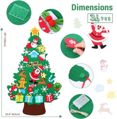 China Christamas Home Decoration Manufacturers Direct Selling Storage Kids Diy Felt Cartoon Easy Foldable Christmas Tree for sale