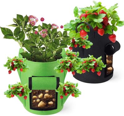 China Plant Fiber Potato Strawberry Barrel Plant Grow Bag Felt Plant Bag Potato Flower Seedling Bag for sale