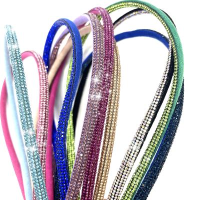 China Flatback S577 Bling Cotton Core Rope Rhinestone For Decoration 7mm Crystal Strip Rhinestone Sandal Rope for sale