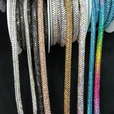 China S178 bags new arrival 6mm luxury diamond rhinestone crystal rope for hoodies rhinestone crystal rope tube for shoe lace for sale