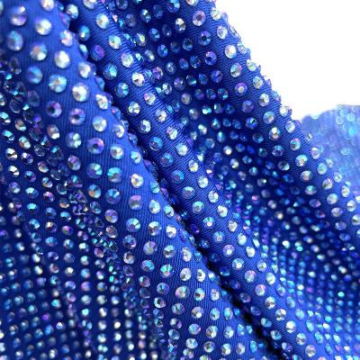 China Flatback S590 Spandex Rhinestone Fabric Net Rhinestone Fabric 2mm Sparkling Full Crystal Rhinestone Fabric Custom Made for sale