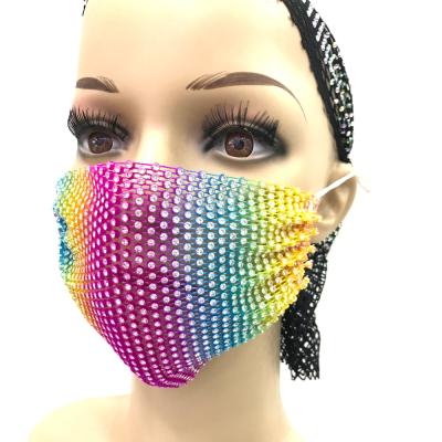 China S216 2020 New Bling Breathable Luxury Fake Stone Facemask Jewelry Face Cover Party Crystals Custom Facemask for sale