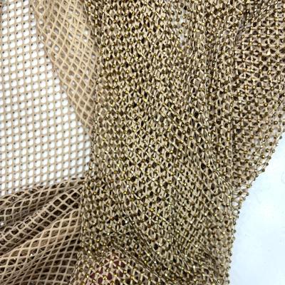 China S556 Fashionable Colorful Stretchy Flatback Rhinestone Covered Mesh Fabric Crystals Mesh For Dress for sale