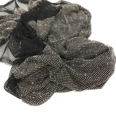 China Flatback S486 1.5m*1m Stretch SS8 Spray Hematite Crystals Rhinestone Mesh Fabric Fashion Rhinestone Net Mesh Fabric For Dress Dress for sale