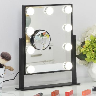 China Mirrors Cosmetic Lights Professional Studio Makeup Mirror With Led Lights Hair Salon Mirror With Lighting Table Top Makeup Vanity Lamp for sale