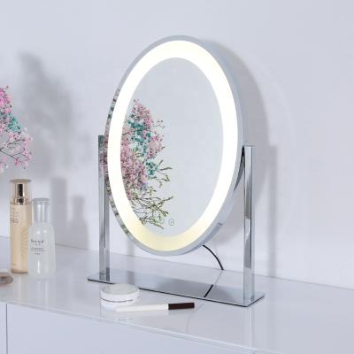 China Custom CE ROHS LED Mirror Light Large Size Beauty Hair Salon Mirror With Stepless Dimmable Led Mirror Light Lamp for sale