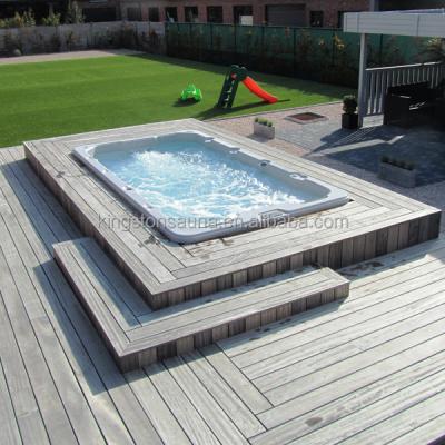 China Massage fiberglass swimming pool, outdoor mini swimming pool, endless outdoor bath spa JCS-15 for sale