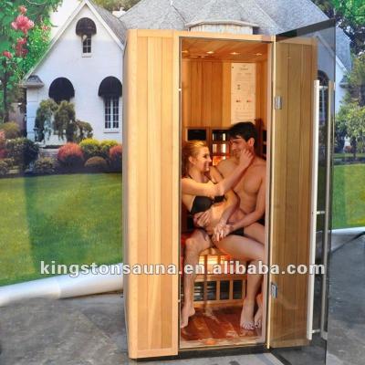 China Computer Control Panel Far Infrared Family Cedar Sauna 2 Person for sale