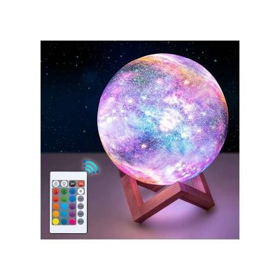 China OEM ODM 16 RGB Color Modern Lamp 3D Christmas Planet Night Touch Control Moon Light for sale