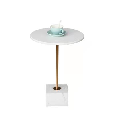 China Hotel Furniture Round End Table(Height)Adjustable Gold Modern Marble Home Coffee Table Round End Tables Side Tables Make In China for sale