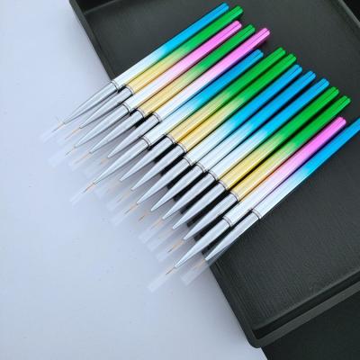 China NAIL Best Quality Nail Beauty Liner Make Up Brushes Neon Pastel Eye Liner Thin Tip Brushes Art Paint Eyeliner Brush Set Acrylic for sale