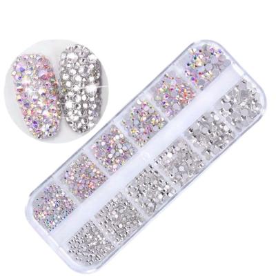 China Other Rhinestone Art Box AB Shapes Nail Art Crystal Diamond Design Bulk Elves Size Seashell Accessory Sets Clear Pixie Drill Jewelry for sale