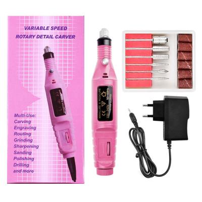 China Electric Drill Kit Rechargeable Nail File Machine Beauty Professional Brush Toenail Polish Portable Pedicure Shape Factory US And EU Plug for sale