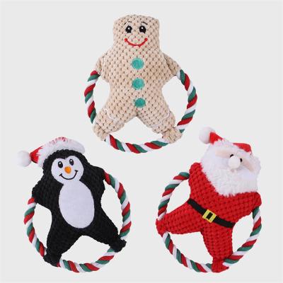 China Factory Wholesale Custom Pet Toy Set Dog Toothbrush Chew Toy Dog Rope Toy Christmas Color Cotton Rope for sale