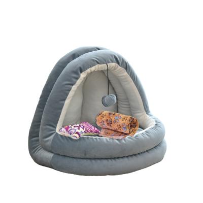 China New Breathable Pet Product Large Cute Ultra Soft Cave Dog Cat Pet Dog Cave Bed for sale