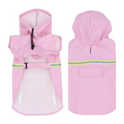 China Selling Viable Night Light Warm Rope Mouth Traction Bar Reflective Dog Clothes Pet Raincoat for sale