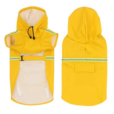 China Viable Custom Strip Light Night Cap Fit Hat Factory Price Pet Raincoat Yellow Dog Raincoat for sale