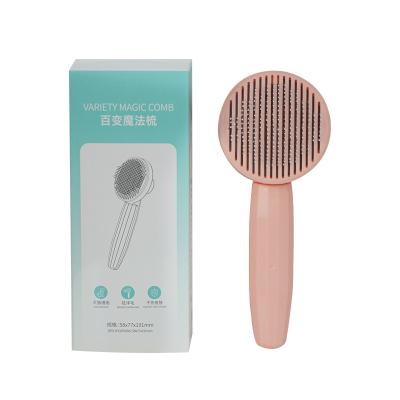 China Viable Cat Brush Self Cleaning Brush Dog Pet Hair Removal Brush Pet Grooming Comb Tool Pet Grooming for sale