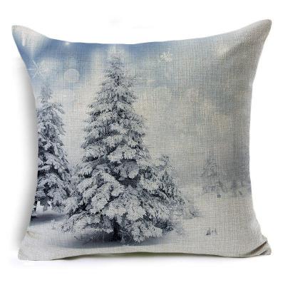 China New Design Viable Merry Christmas Sofas Canvas Pillows Covers Decorative Printing Sofa Home Decor Knitted Set Pillow Case for sale