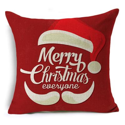 China Viable Home Custom Pillowcase With Embroidery Reindeer Sofa Bed Christmas Square Pillowcase Cover Office Chair Cotton Pillow for sale