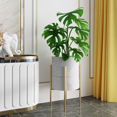 China Modern Metal Flower Pots Flower Stand Plants Modern For Liviong Room for sale