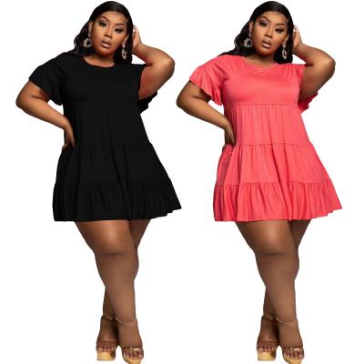 China YINIEN Price Solid Color Anti-static Cheap Loose Casual Shorts Skirt Plus Size Dress For Women for sale