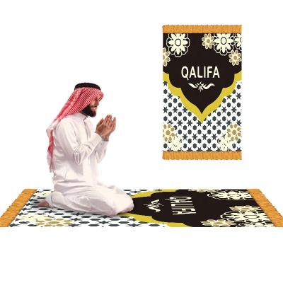 China Stain Resistant Islamic Musallah Prayer Rug Polyester Printed Prayer Rug Muslims Prayer Blanket Prayer Rug musulma for sale