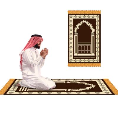 China Non Slip Custom Design Diamond Velvet Prayer Rug Muslims 80*120 for sale