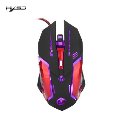 China 3D HXSJ 3200DPI Professional USB Wired LED Fast Moving Light with 6 Buttons Gaming Mouse for Computer Laptop for sale