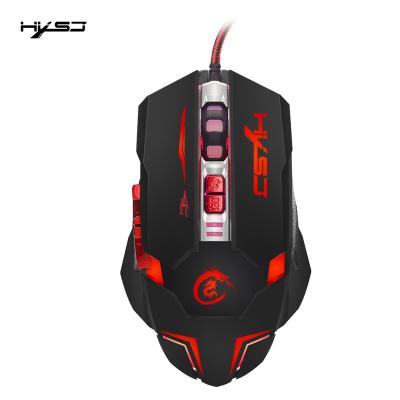 China 3D HXSJ H600 Professional USB Wired Fast LED Light Gaming Mouse Gaming Mobile Devices With 7 Buttons Coding Mice for sale