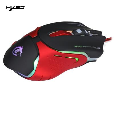 China 3D HXSJ 6 Keys Wired Gaming Mouse A903 3200DPI Colorful LED Breathing Light USB Wired Optical Gaming Mouse for sale