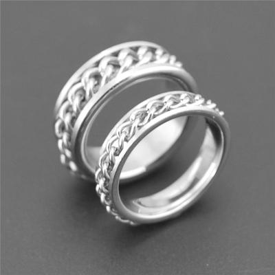 China Spinner Religious Simple Chain Rings, Cheap Price Stainless Steel Jewelry, Fashion Wedding Ring For Women And Men for sale