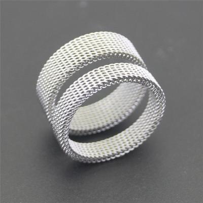 China CLASSIC Fashion Stainless Steel Jewelry, Simple Net Design 6mm Rings, Trendy Wedding Ring For Women and Men for sale