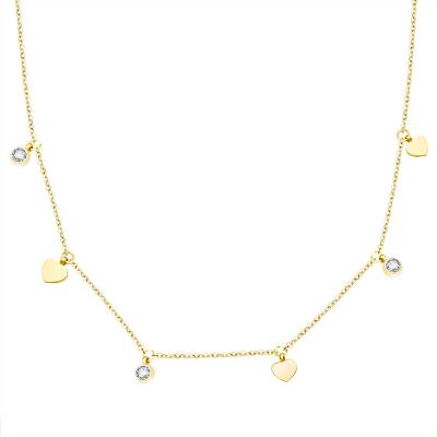 China 2022 Custom Other Heart Chokers Shape 18K Gold Necklace For Women Stainless Steel Jewelry for sale