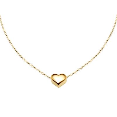 China Factory Price Stainless Steel CLASSIC Chain Necklace For Women And Men Small Heart Pendant for sale